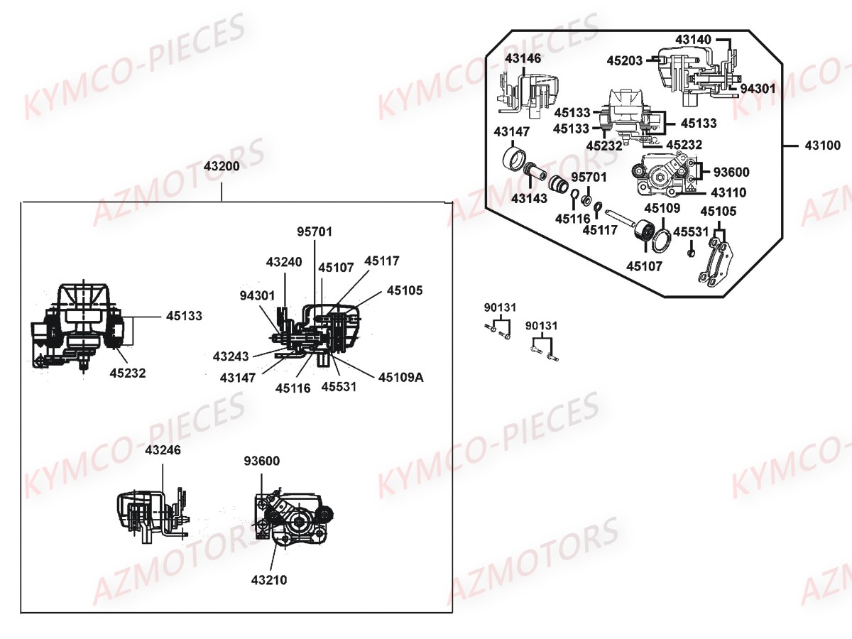 Etrier De Frein Arriere Detail KYMCO Pièces MXU 550I IRS 4T EURO4 (LEA0EF)