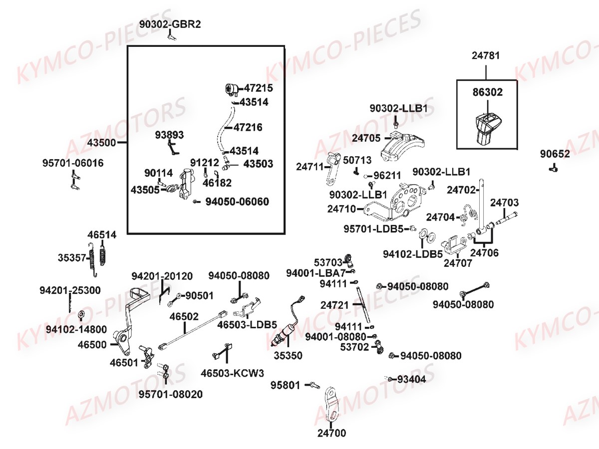 MAITRE_CYLINDRE_ARRIERE_SELECTION KYMCO Pièces MXU 550I IRS 4T EURO 4