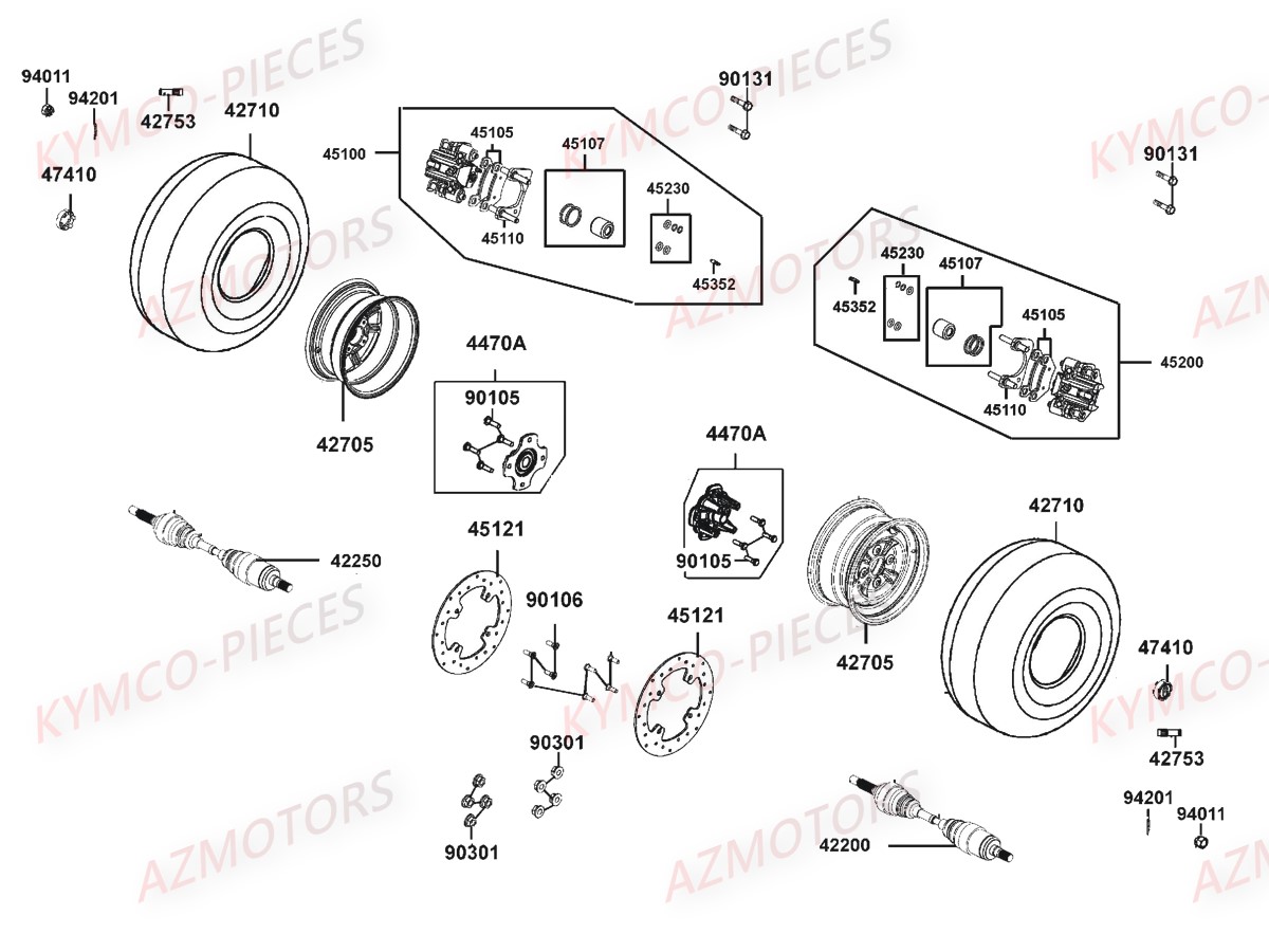 Roues Arriere KYMCO Pièces MXU 550I IRS 4T EURO4 (LEA0EF)