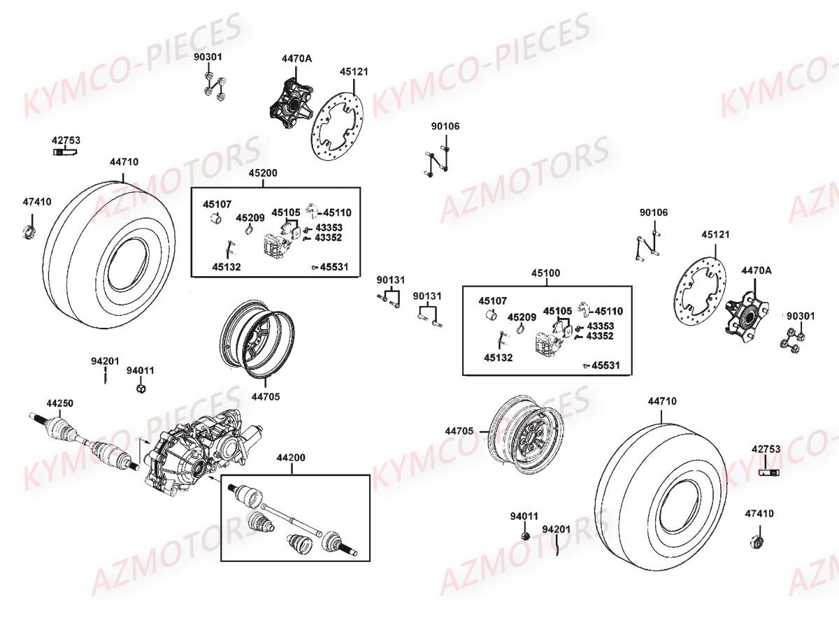 PNEU AVANT MAXXIS M915 25/8-12 (43J) KYMCO pour ROUES AVANT de MXU 550I E4