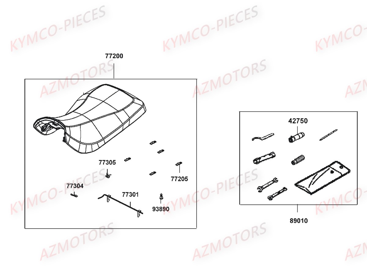 Selle KYMCO Pièces MXU 550I IRS 4T EURO4 (LEA0EF)