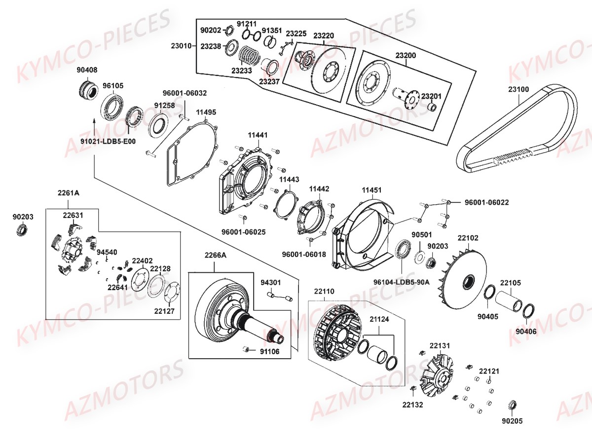 VARIATEUR_EMBRAYAGE KYMCO Pièces MXU 550I IRS 4T EURO 4