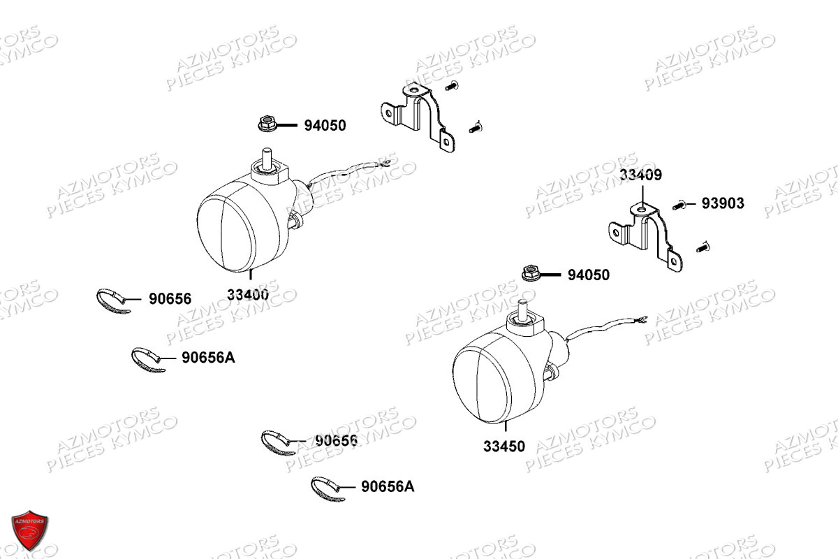 Clignotants KYMCO Pièces MXU 550I EPS IRS 4T T3B (LEA0LK)