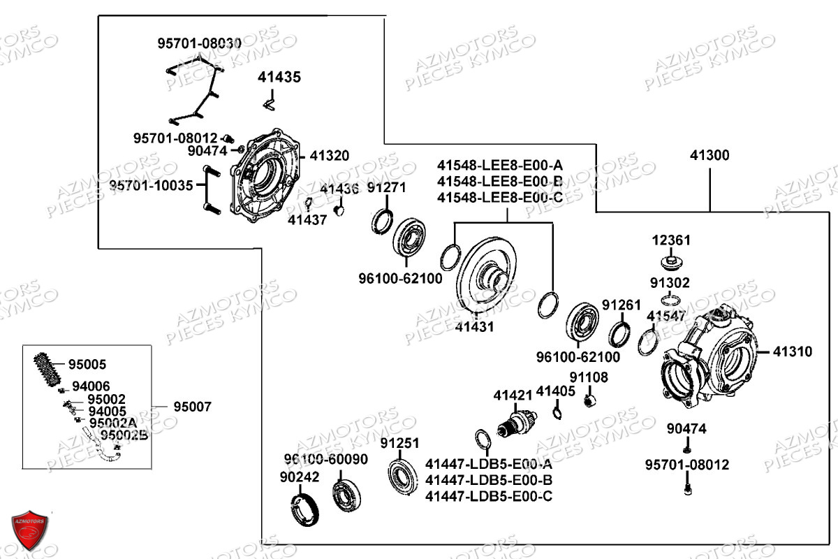 Differentiel Arriere KYMCO Pièces MXU 550I EPS IRS 4T T3B (LEA0LK)