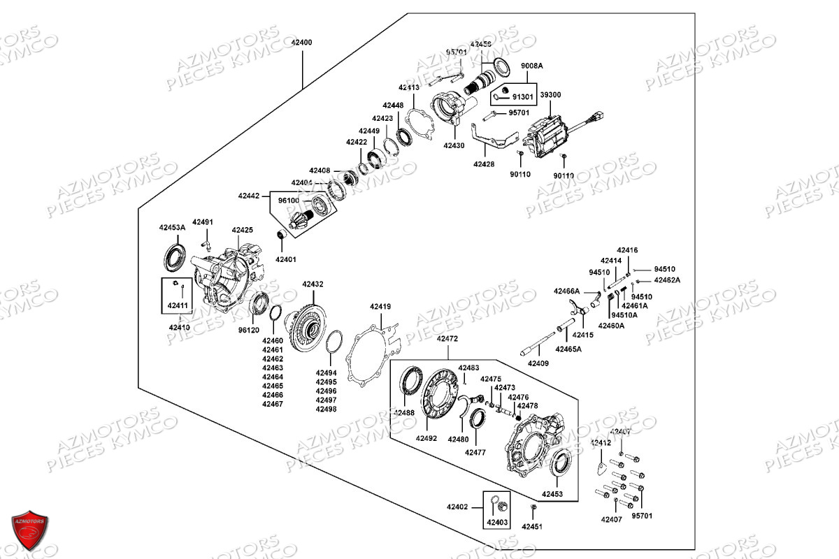 Differentiel Avant KYMCO Pièces MXU 550I EPS IRS 4T T3B (LEA0LK)