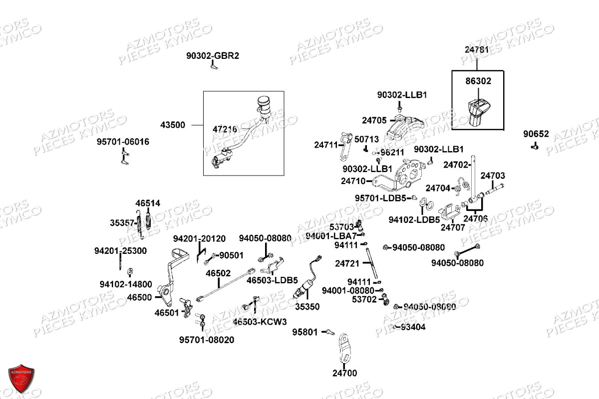 Maitre Cylindre Arriere Selection KYMCO Pièces MXU 550I EPS IRS 4T T3B (LEA0LK)