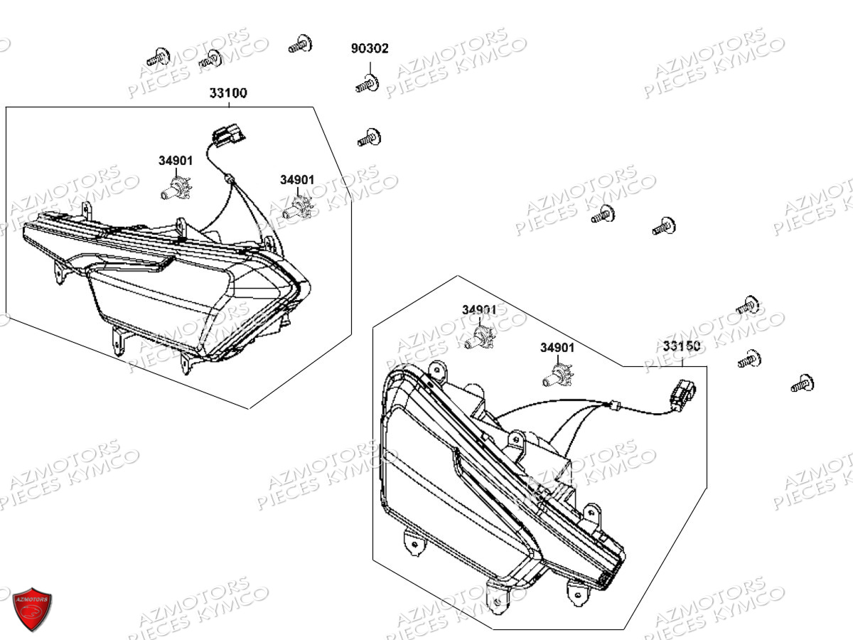 Phares KYMCO Pièces MXU 550I EPS IRS 4T T3B (LEA0LK)