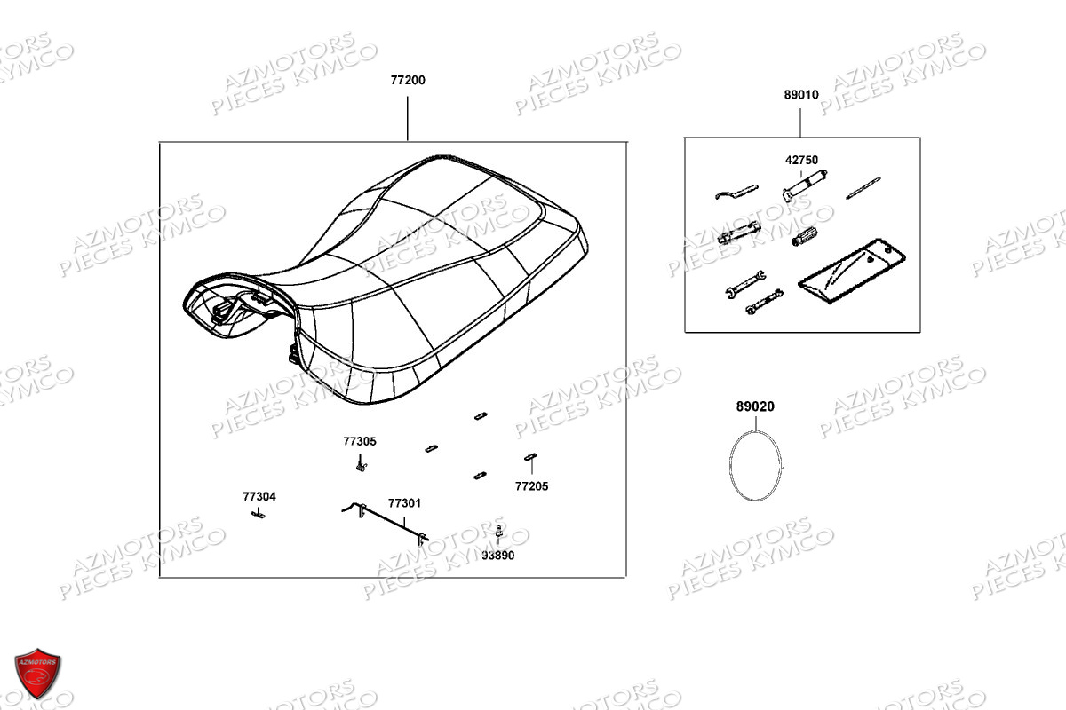 Selle KYMCO Pièces MXU 550I EPS IRS 4T T3B (LEA0LK)