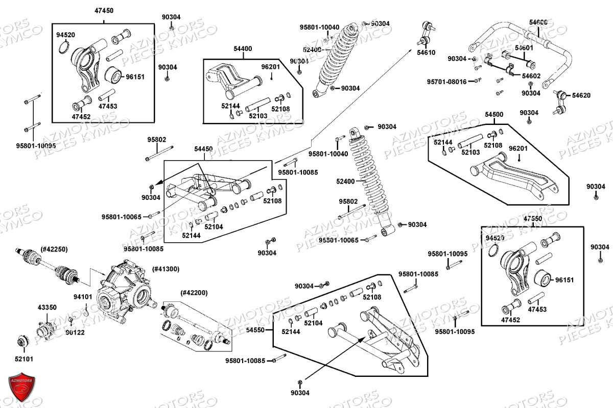 Suspension Arriere KYMCO Pièces MXU 550I EPS IRS 4T T3B (LEA0LK)