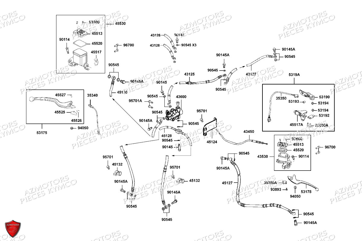 Systeme De Freins KYMCO Pièces MXU 550I EPS IRS 4T T3B (LEA0LK)