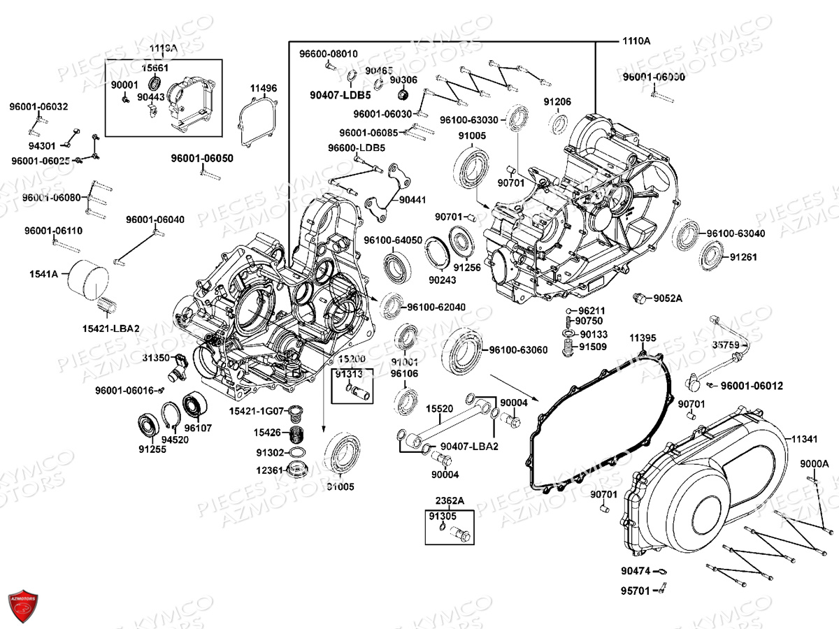 CARTERS_MOTEUR KYMCO Pièces MXU 550I EPS IRS 4T T3B (LEA0LD)