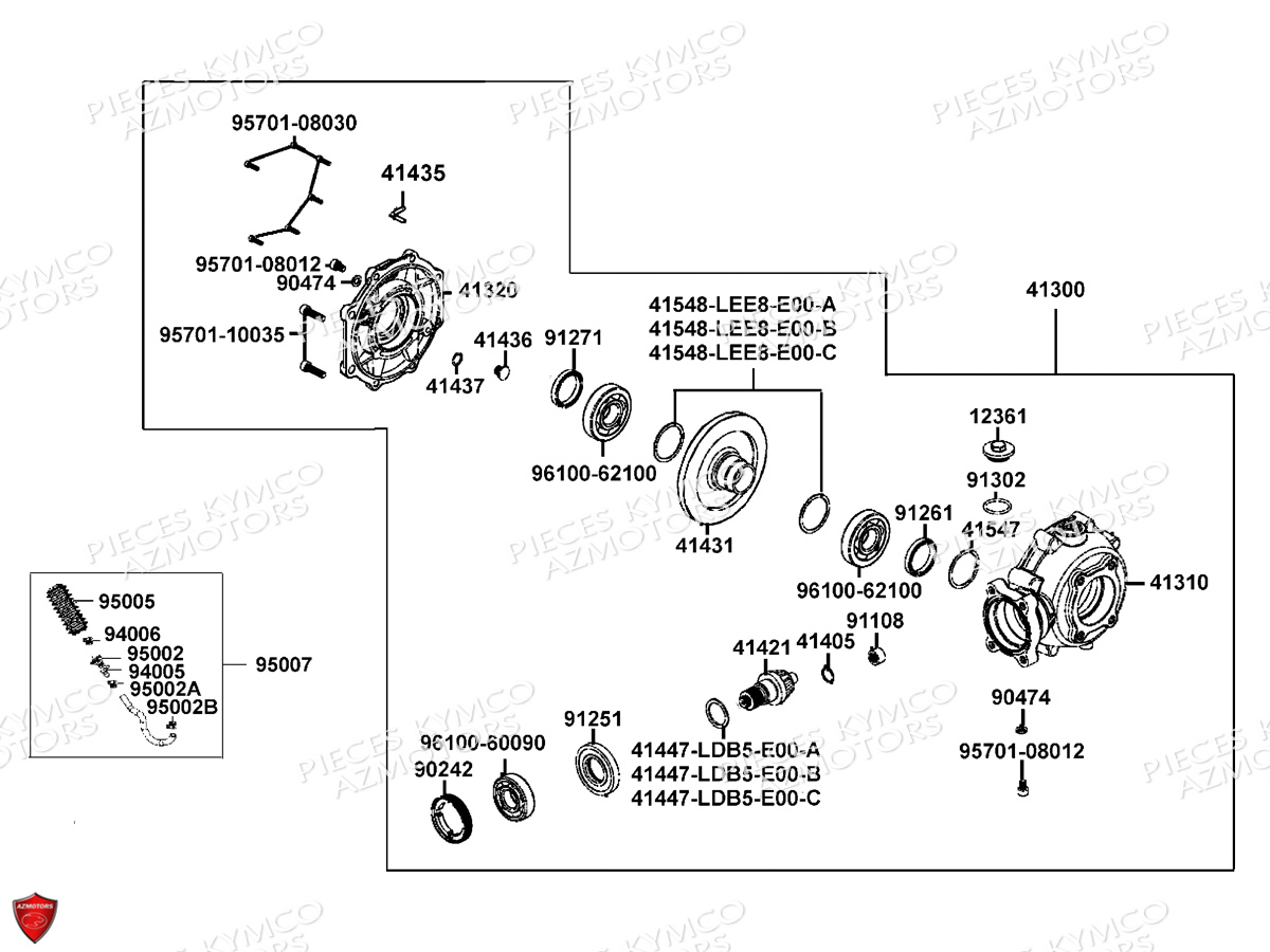 DIFFERENTIEL_ARRIERE KYMCO Pièces MXU 550I EPS IRS 4T T3B (LEA0LD)