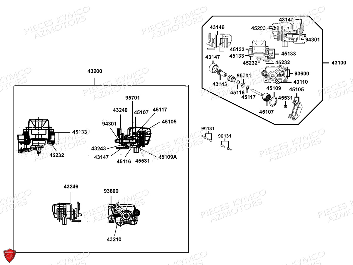 ETRIERS_DE_FREIN_ARRIERE KYMCO Pièces MXU 550I EPS IRS 4T T3B (LEA0LD)