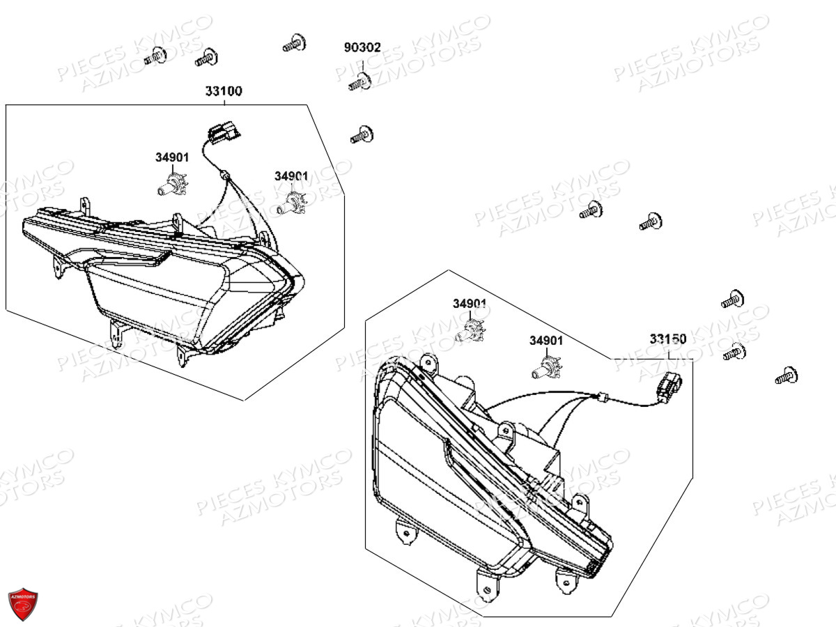 Phares KYMCO Pièces MXU 550I EPS IRS 4T T3B (LEA0LD)