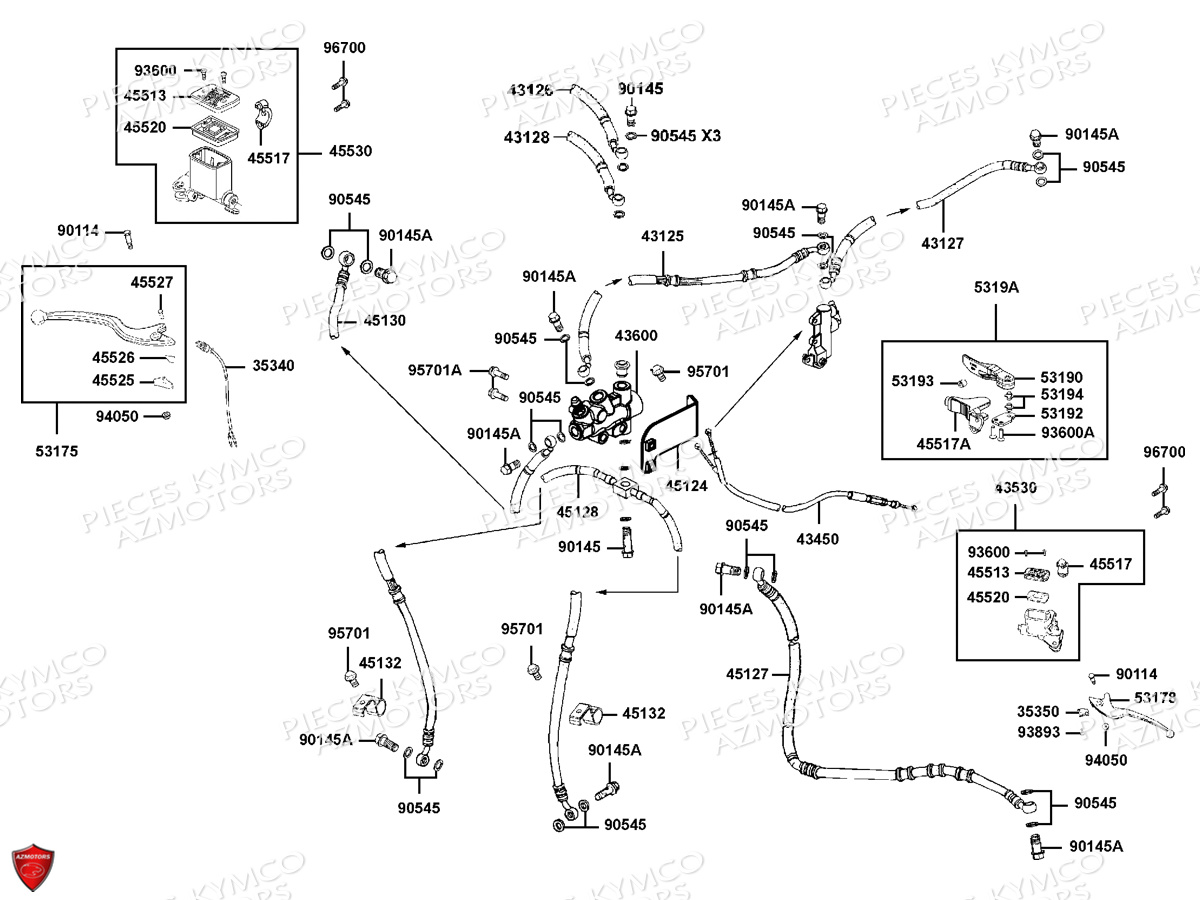 SYSTEME_DE_FREINS KYMCO Pièces MXU 550I EPS IRS 4T T3B (LEA0LD)