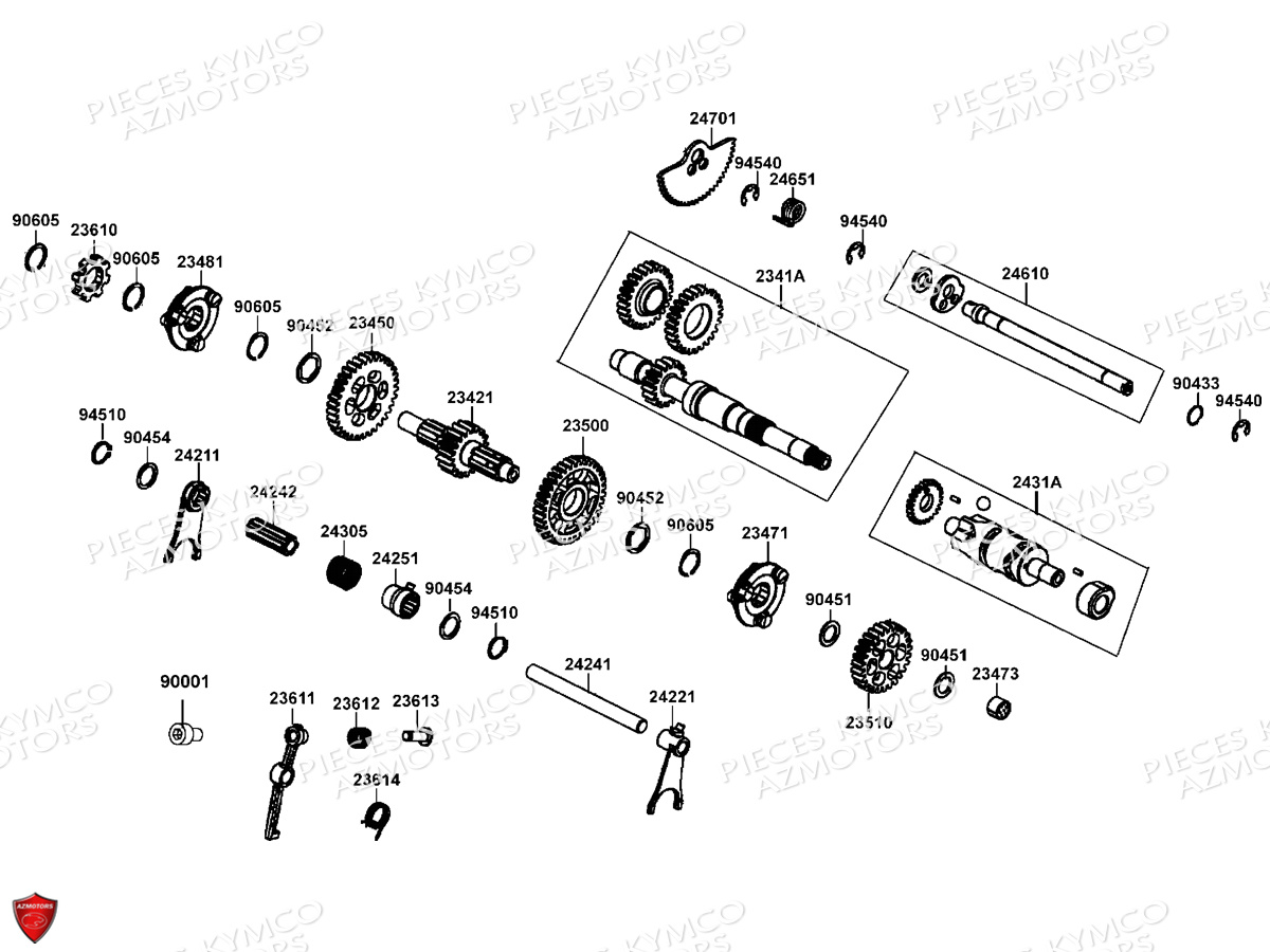Transmission Primaire KYMCO Pièces MXU 550I EPS IRS 4T T3B (LEA0LD)