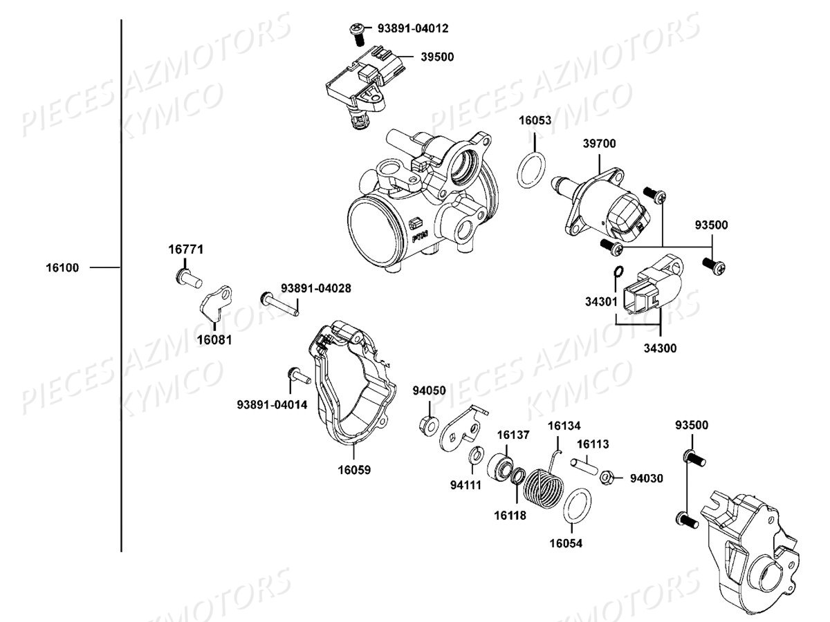 Carburation KYMCO Pièces MXU 550I IRS 4T EURO2 (LEA0AF)