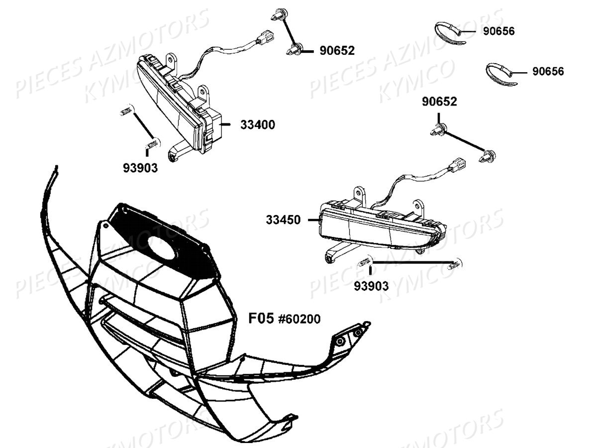 Clignotants KYMCO Pièces MXU 550I IRS 4T EURO2 (LEA0AF)