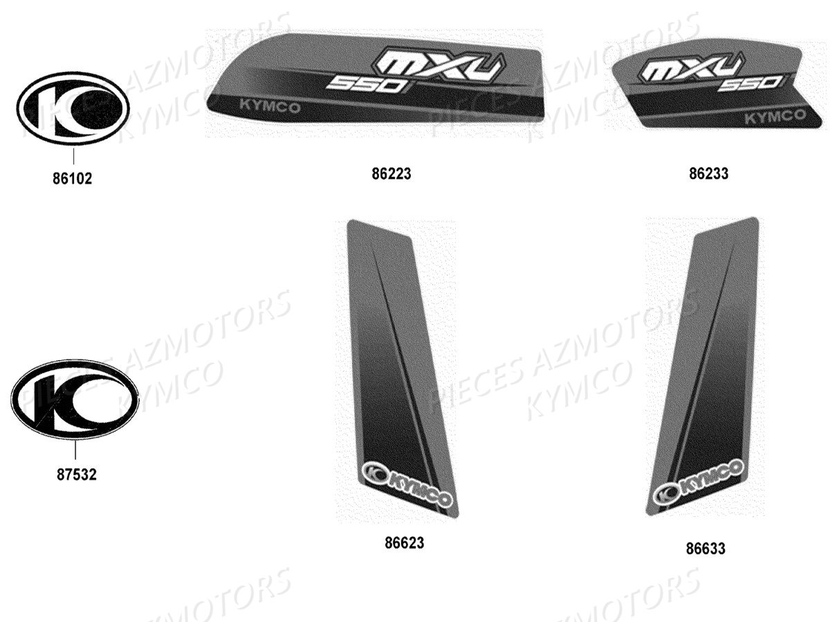 Decors KYMCO Pièces MXU 550I IRS 4T EURO2 (LEA0AF)