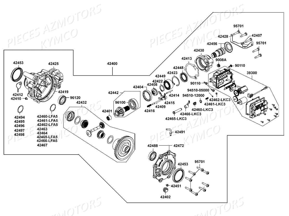 Differentiel Avant KYMCO Pièces MXU 550I IRS 4T EURO2 (LEA0AF)