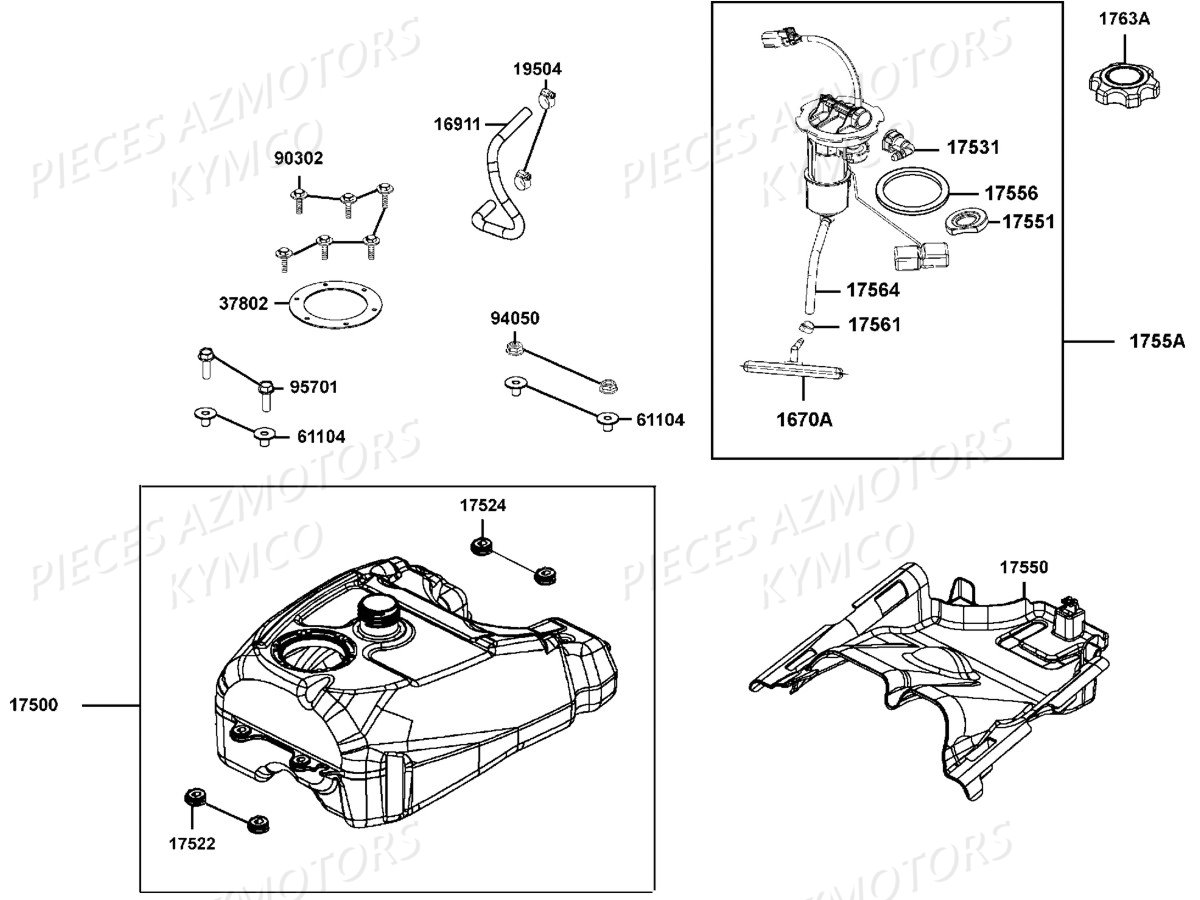 RESERVOIR A CARBURANT pour MXU 550I IRS