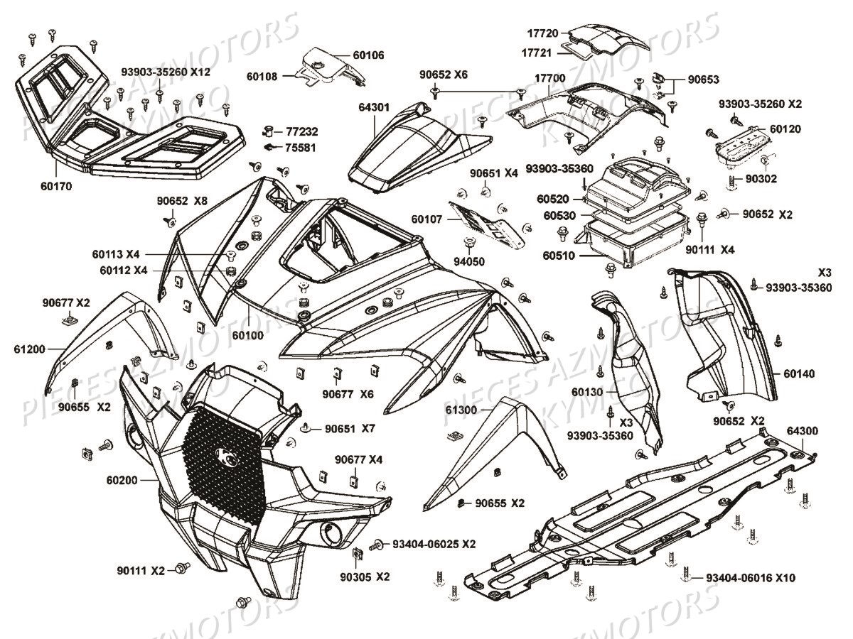 CARENAGES AVANT pour MXU 550I IRS T3B