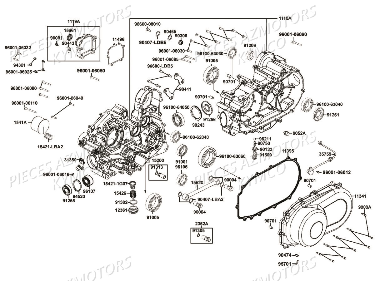 Carters Moteur KYMCO Pièces MXU 550I IRS 4T T3B (LEA0JF)