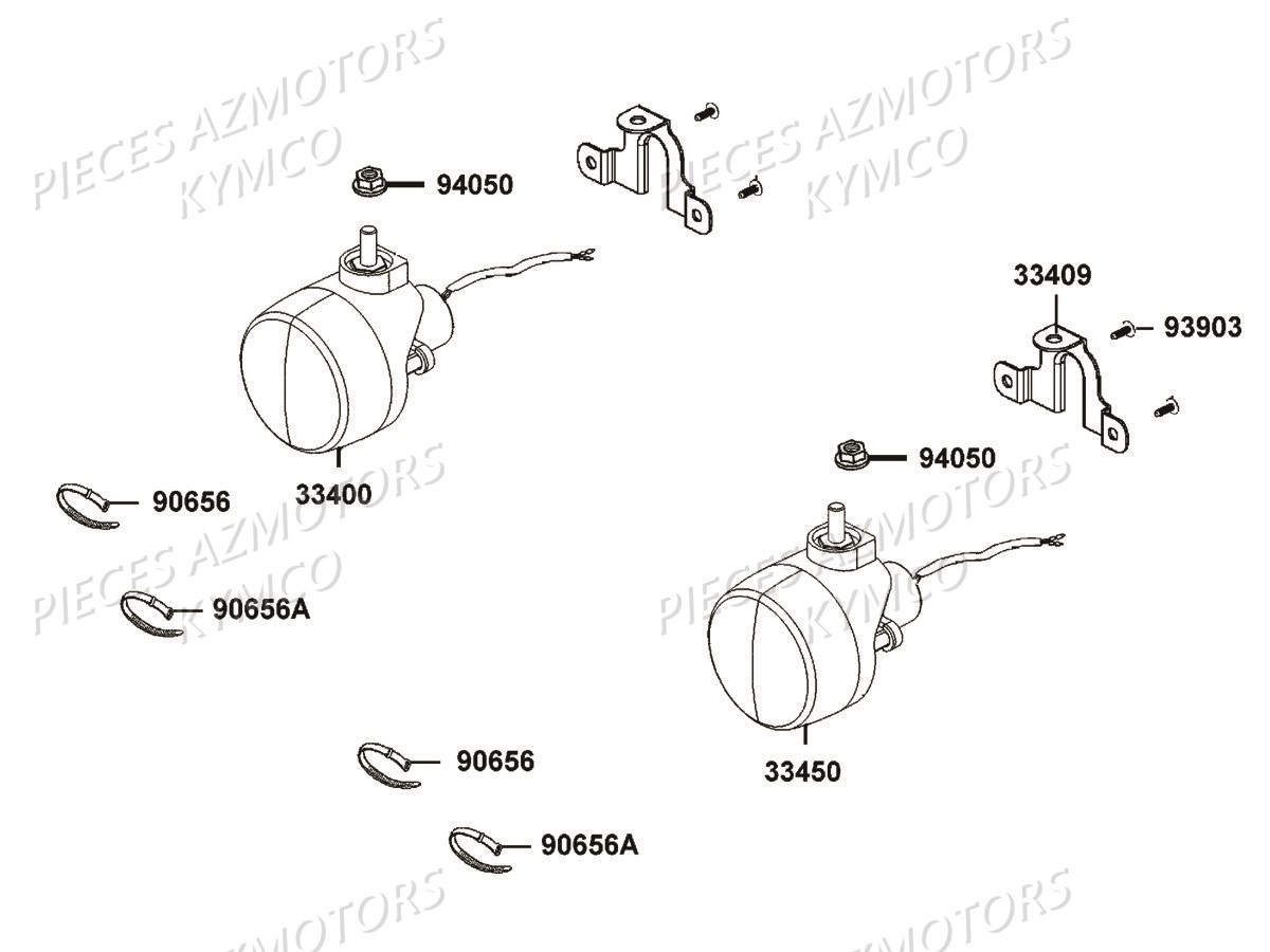 Clignotants KYMCO Pièces MXU 550I IRS 4T T3B (LEA0JF)