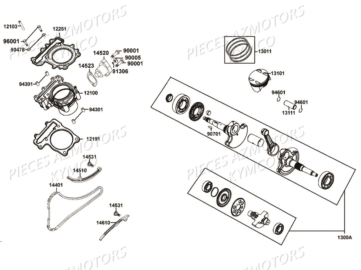 CYLINDRE PISTON KYMCO MXU 550I IRS T3B