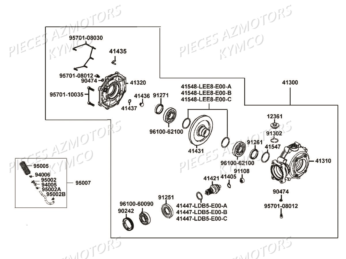 DIFFERENTIEL_ARRIERE KYMCO Pièces MXU 550I IRS 4T T3B (LEA0GD)