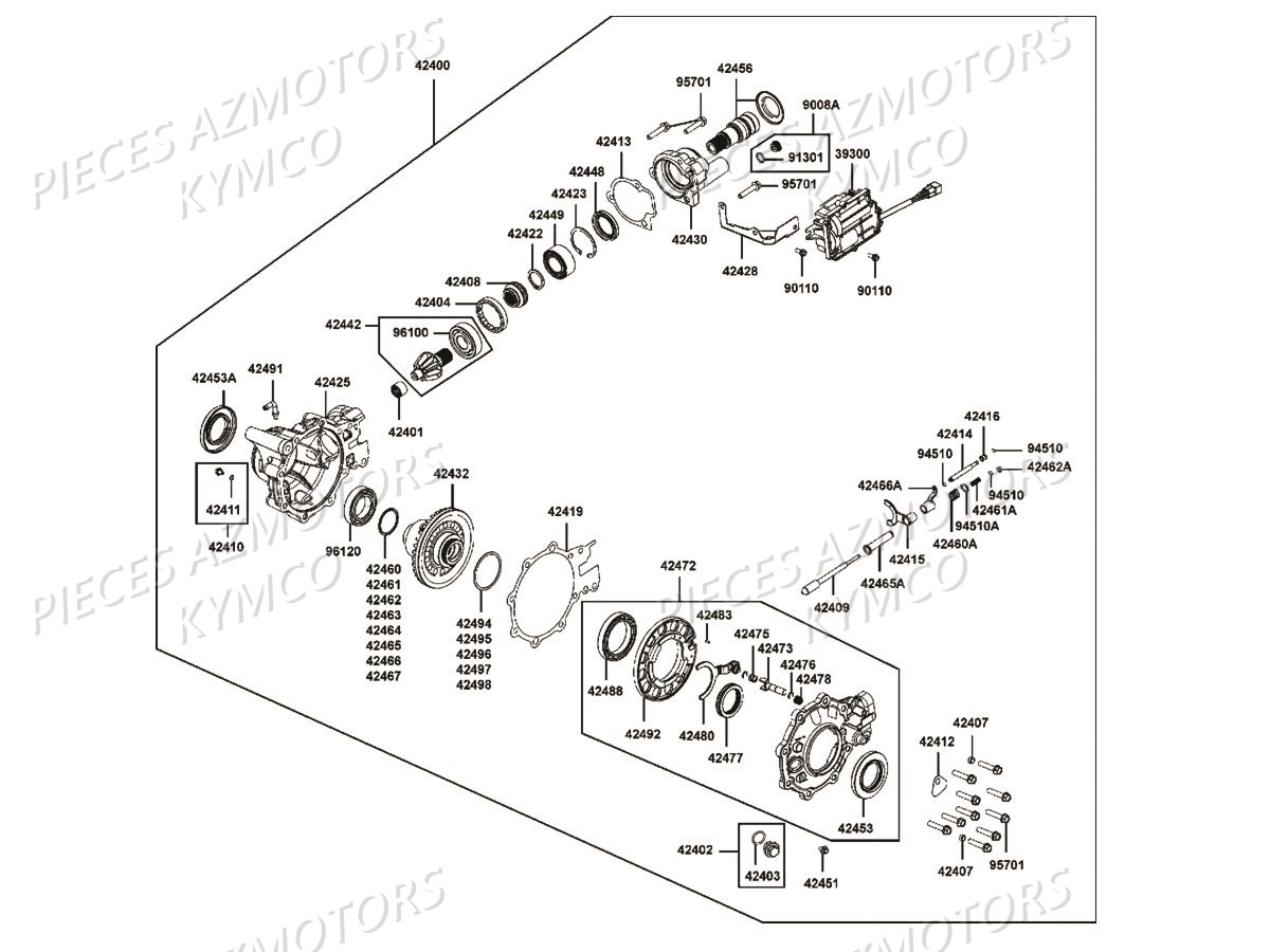 Differentiel Avant KYMCO Pièces MXU 550I IRS 4T T3B (LEA0JF)