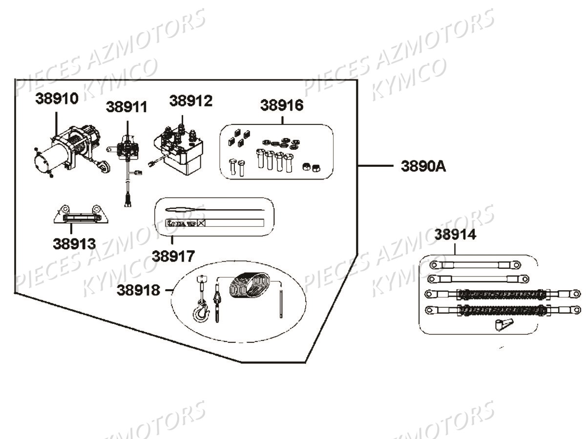 Equipement Accessoires KYMCO Pièces MXU 550I IRS 4T T3B (LEA0JF)