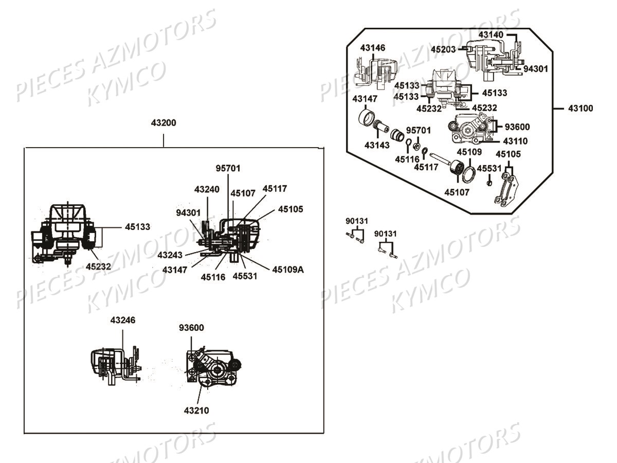 ETRIERS_DE_FREINS_ARRIERE KYMCO Pièces MXU 550I IRS 4T T3B (LEA0GD)