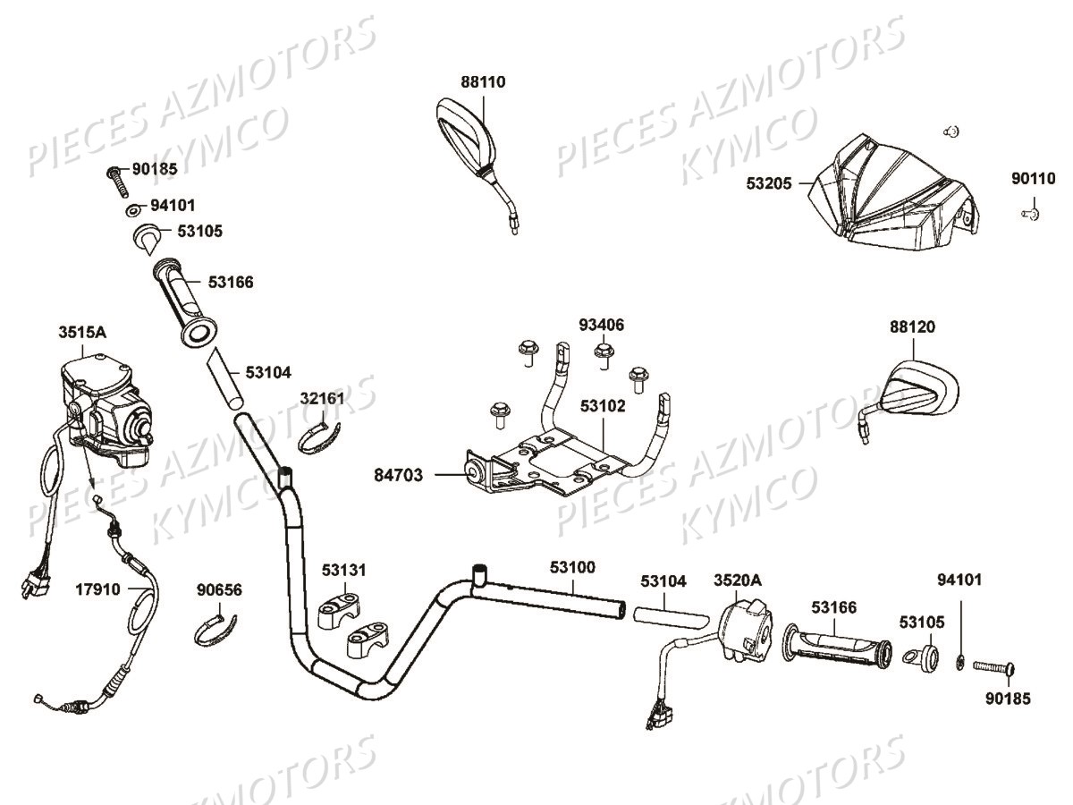 GUIDON RETROVISEURS pour MXU 550I IRS T3B