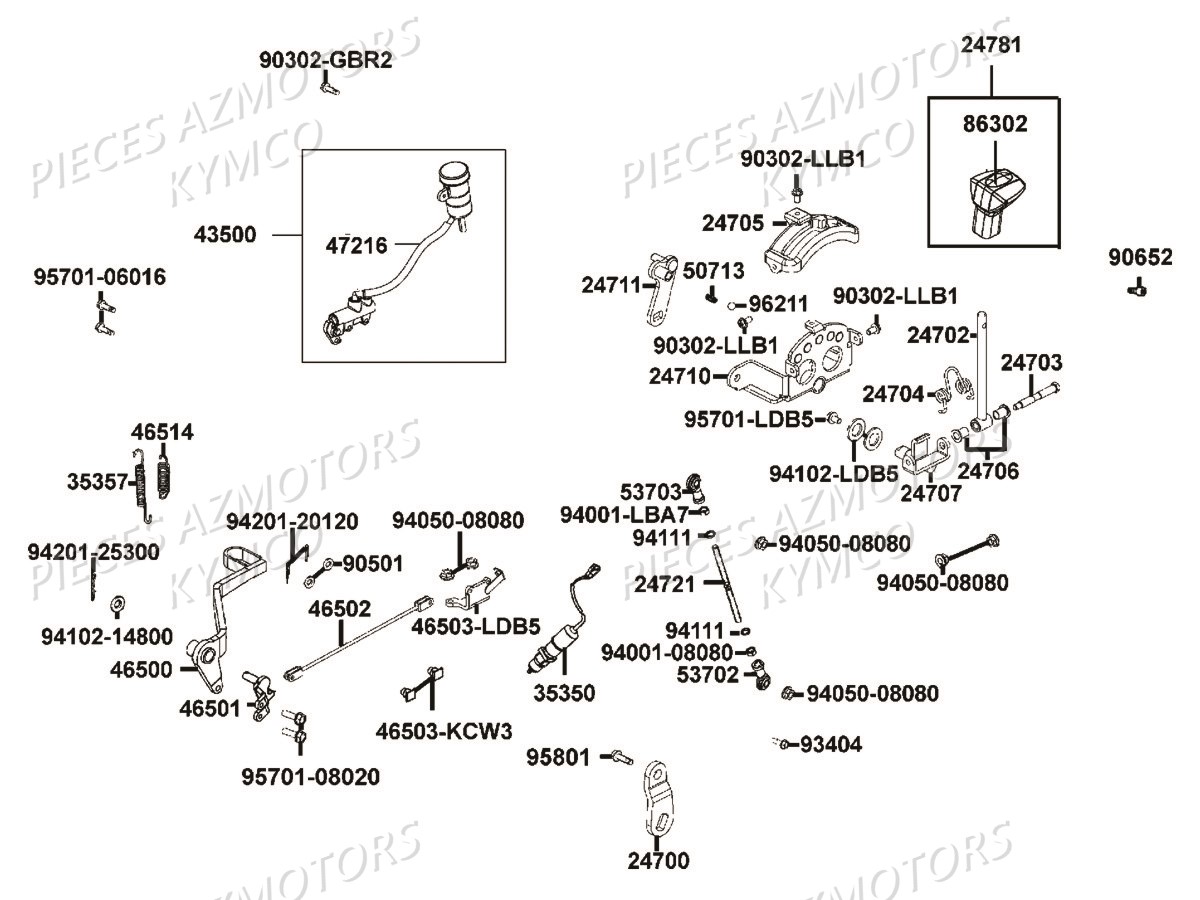 Maitre Cylindre Arriere Selection KYMCO Pièces MXU 550I IRS 4T T3B (LEA0JF)