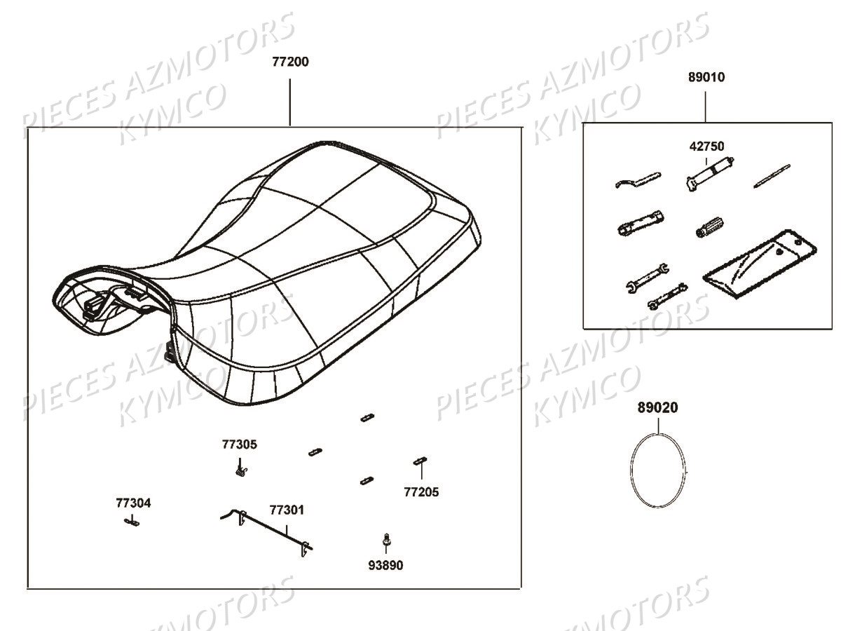 Selle KYMCO Pièces MXU 550I IRS 4T T3B (LEA0JF)