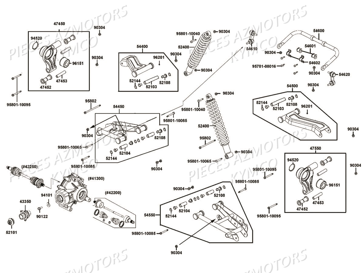 Suspension Arriere KYMCO Pièces MXU 550I IRS 4T T3B (LEA0JF)