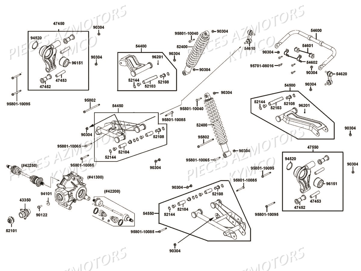 SUSPENSION ARRIERE pour MXU 550I IRS T3B