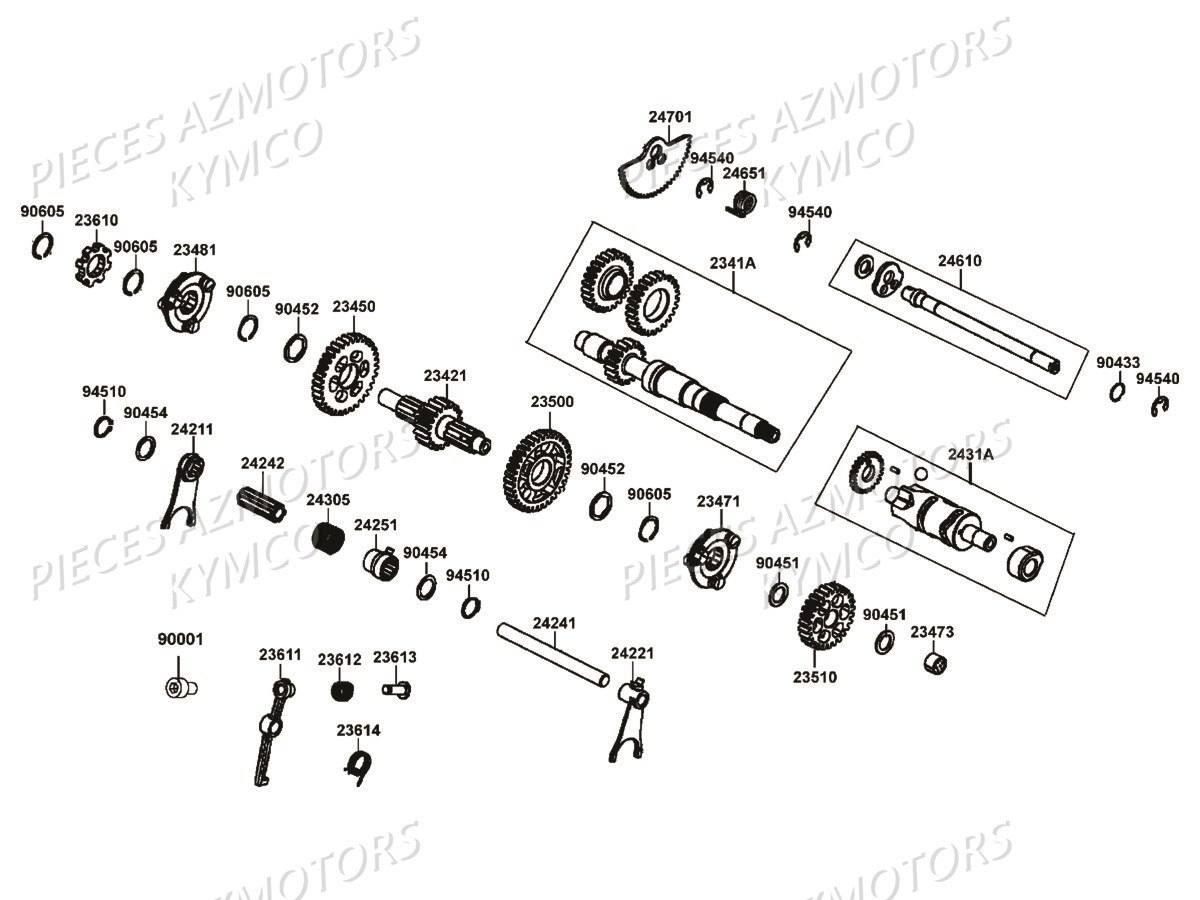 TRANSMISSION PRIMAIRE KYMCO MXU 550I IRS T3B