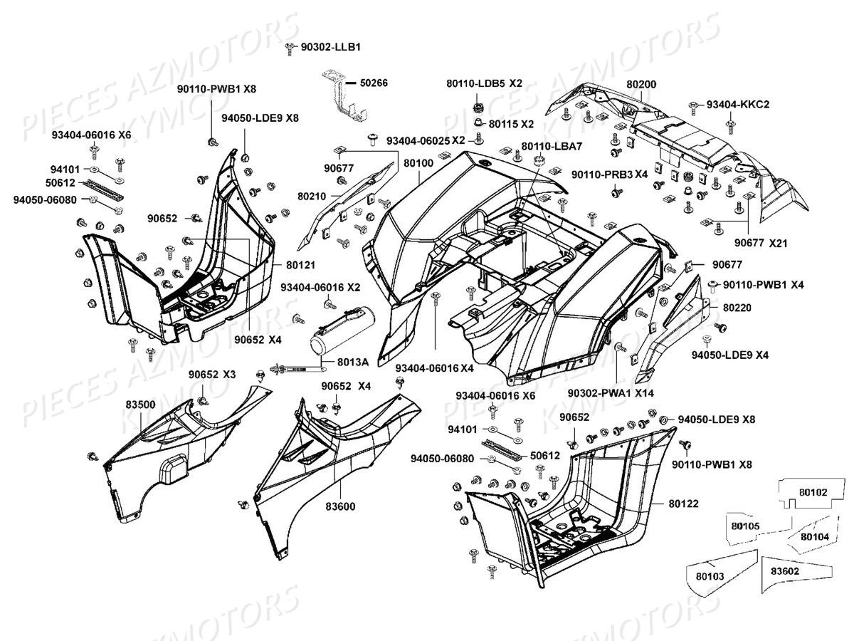 CARENAGES ARRIERES pour MXU 550I T3B