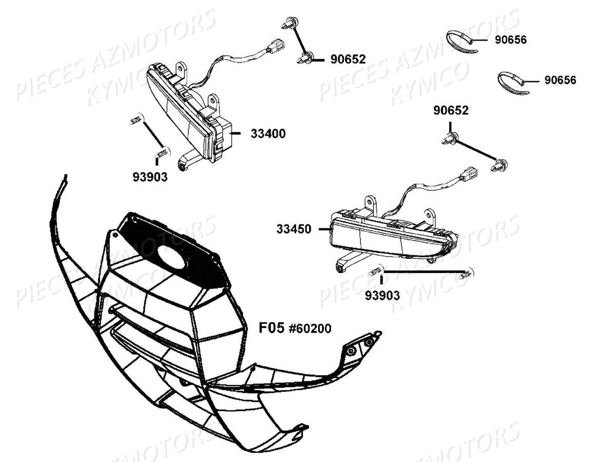 Clignotants KYMCO Pièces MXU 550I IRS 4T T3B (LEA0GD)