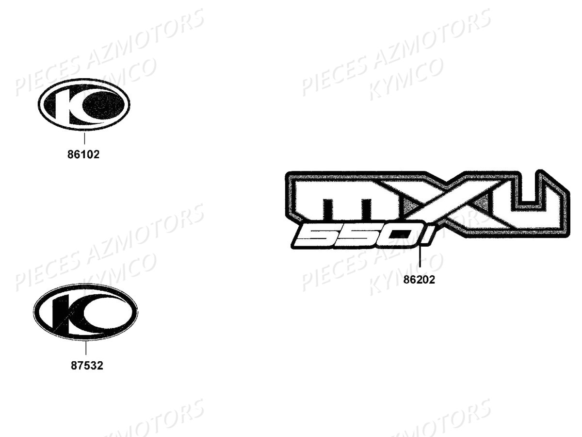 Decors KYMCO Pièces MXU 550I IRS 4T T3B (LEA0GD)