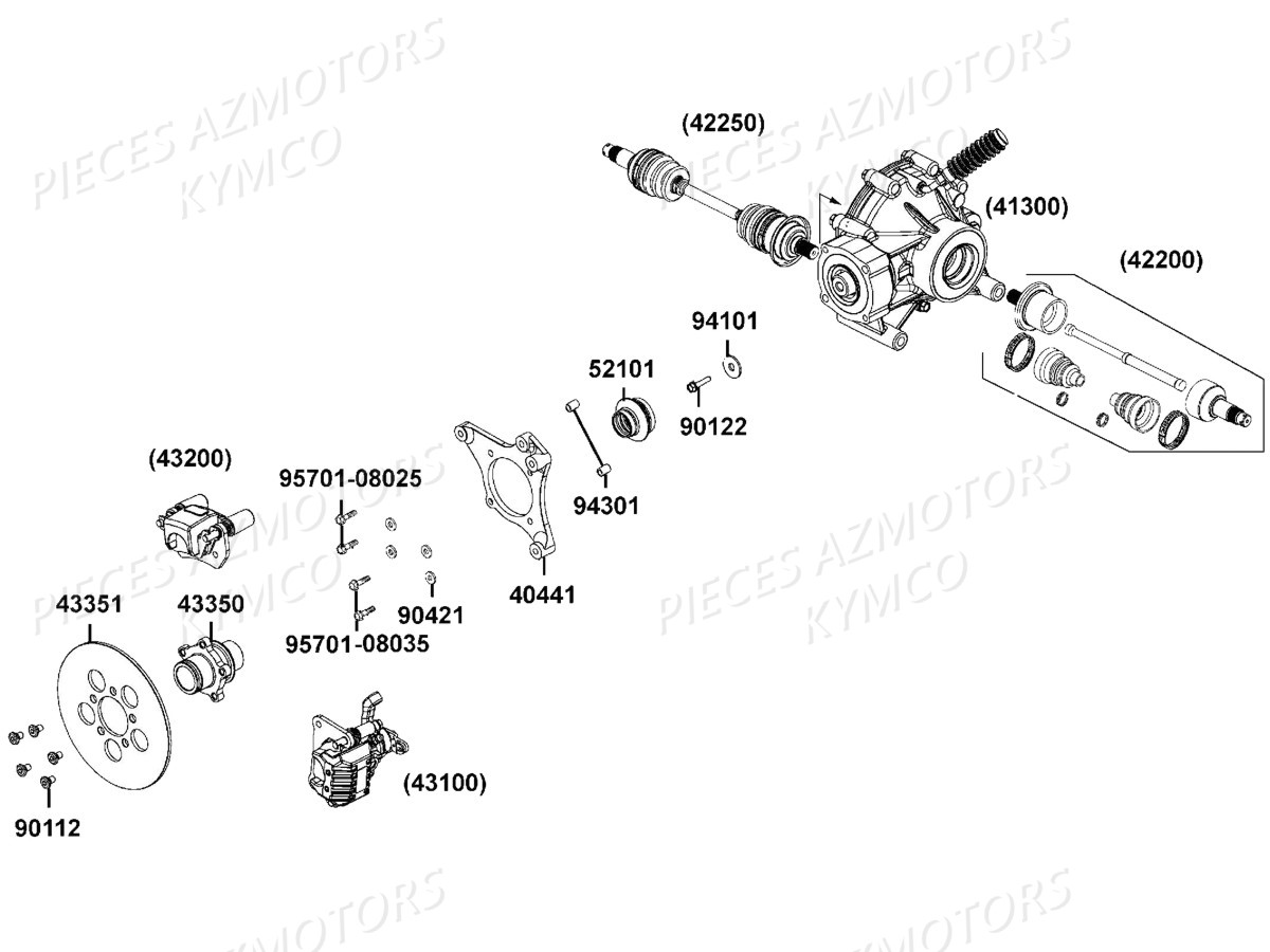 DISQUE_DE_FREIN_ARRIERE KYMCO Pièces MXU 550I IRS 4T T3B (LEA0GD)