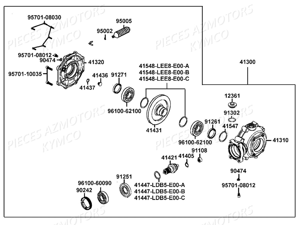Pont Arriere KYMCO Pièces MXU 550I IRS 4T T3B (LEA0GD)