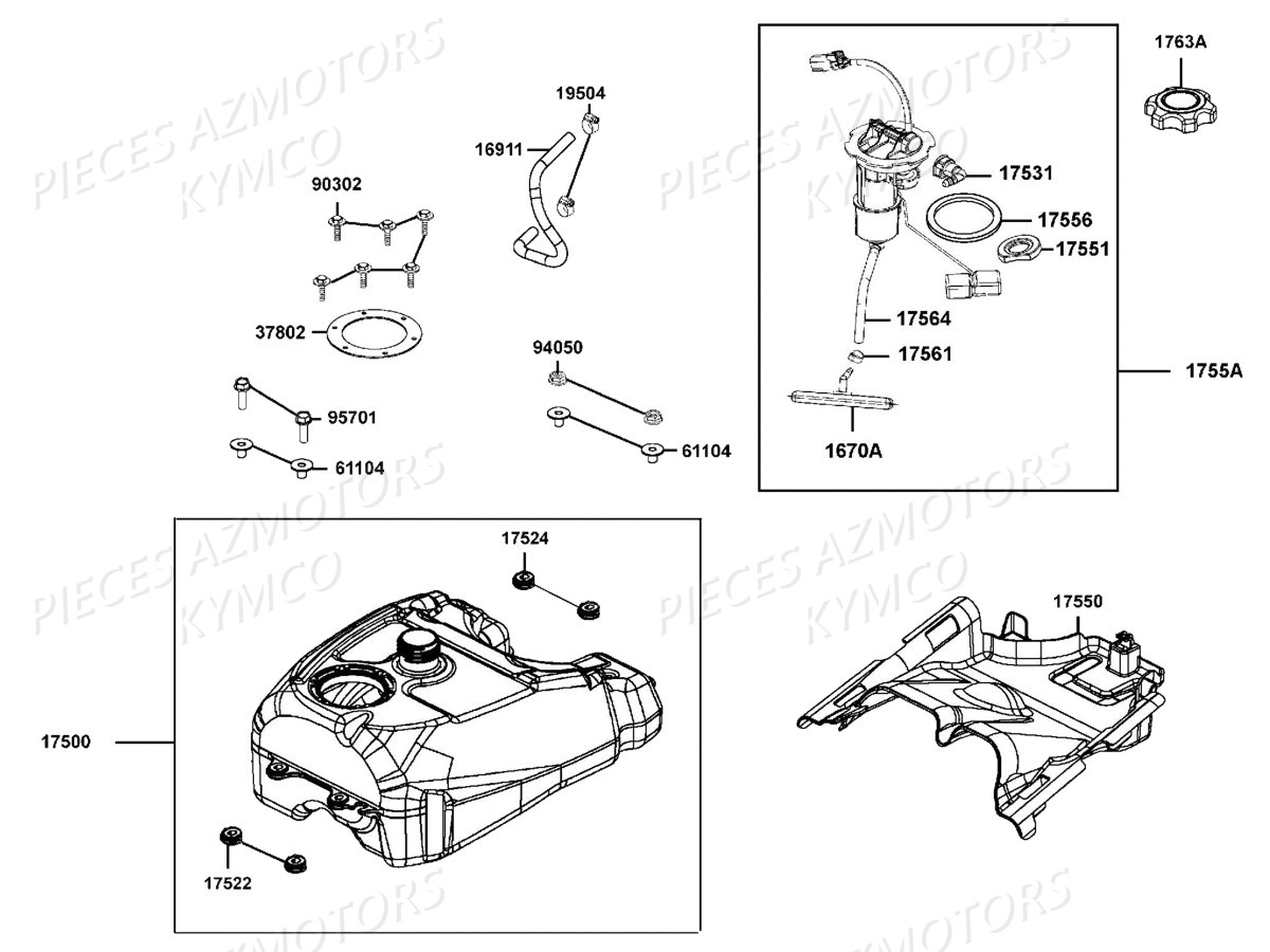 RESERVOIR A CARBURANT pour MXU 550I T3B