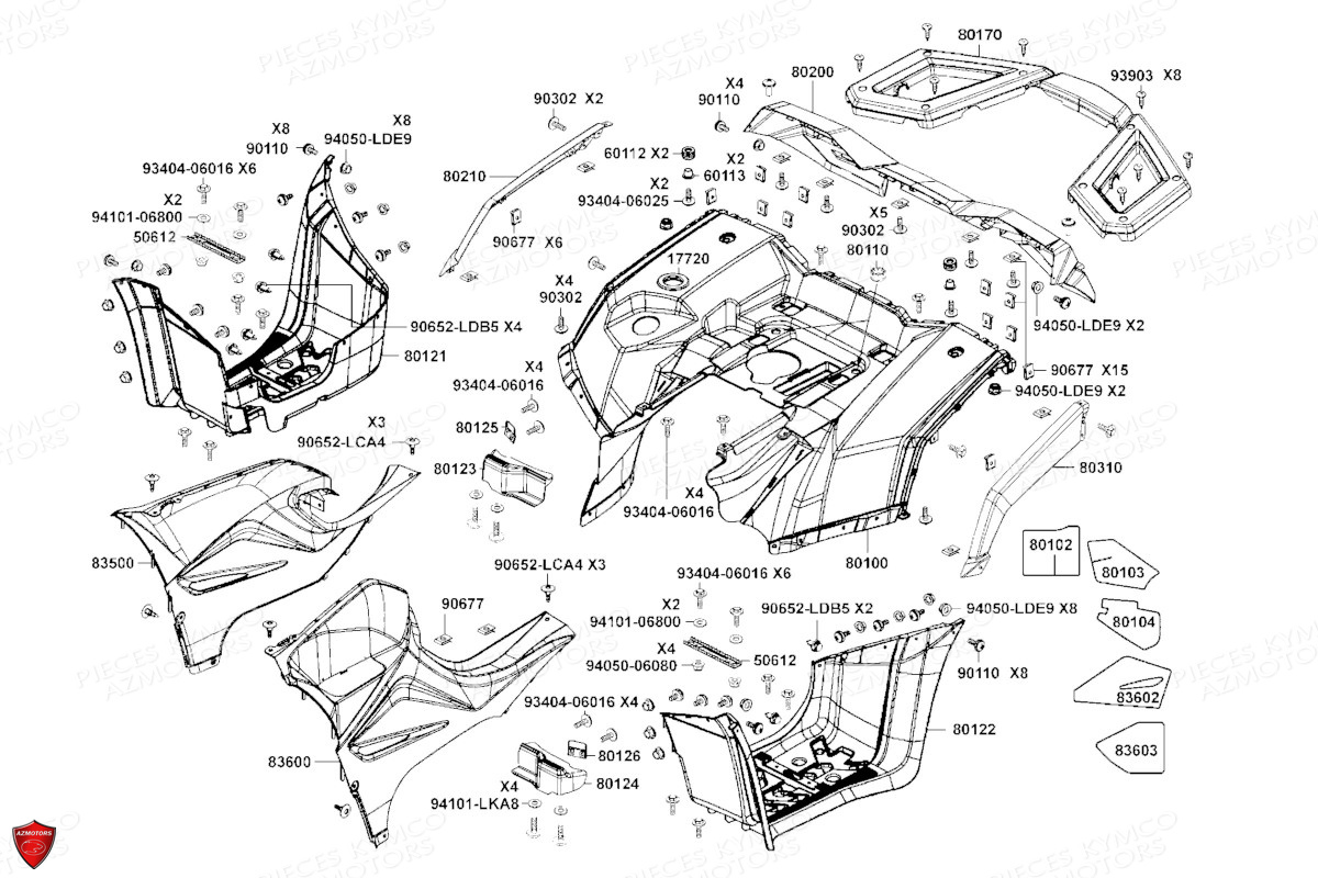 Carenages Arriere KYMCO Pièces MXU 700 I EPS ABS 4T T3B (LAADPD)
