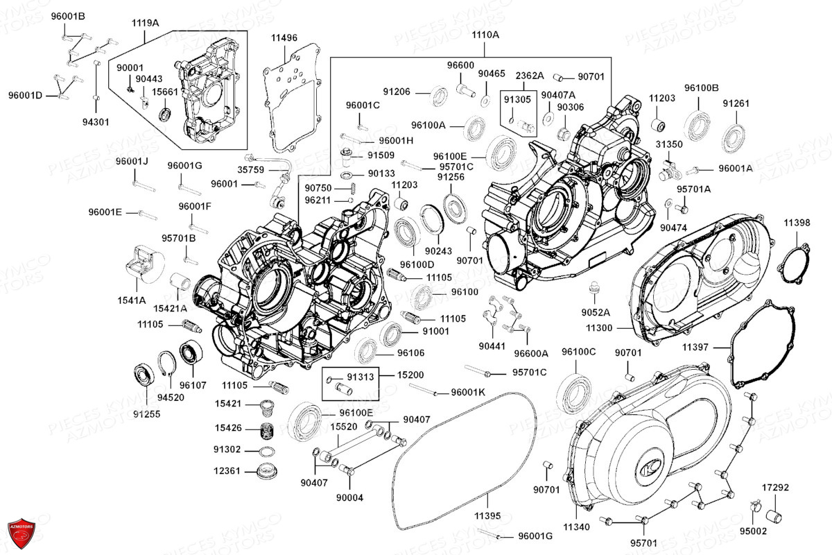 CARTERS_MOTEUR KYMCO Pièces MXU 700 I EPS ABS 4T T3B (LAADPD)