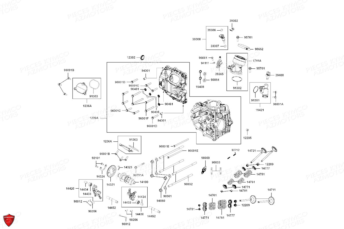Culasse KYMCO Pièces MXU 700 I EPS ABS 4T T3B (LAADPD)