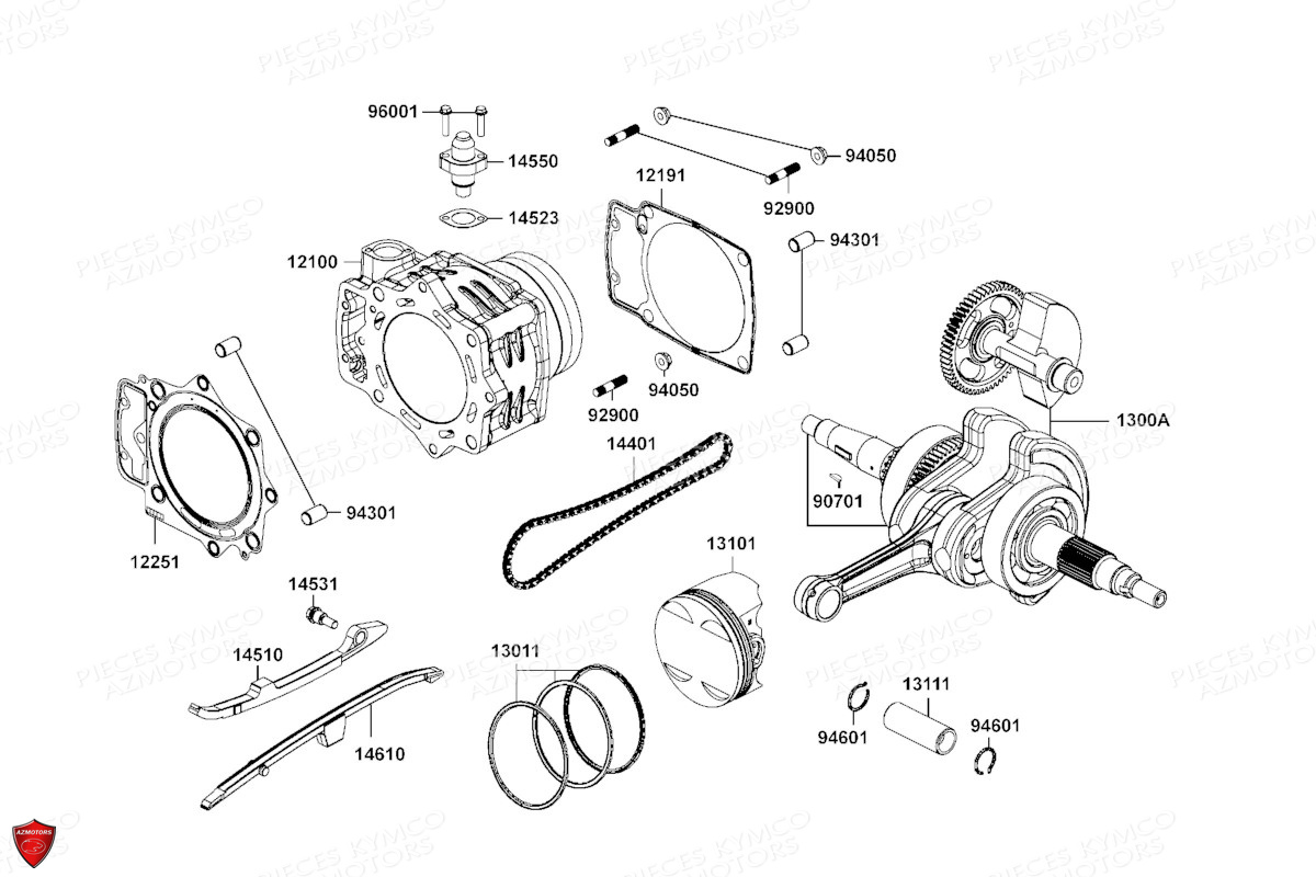 Cylindre Piston KYMCO Pièces MXU 700 I EPS ABS 4T T3B (LAADPD)