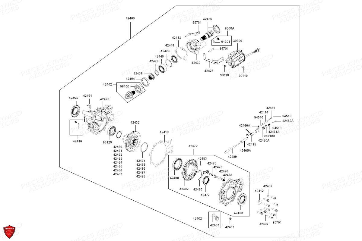 DIFFERENTIEL AVANT pour MXU 700I ABS EPS T3B